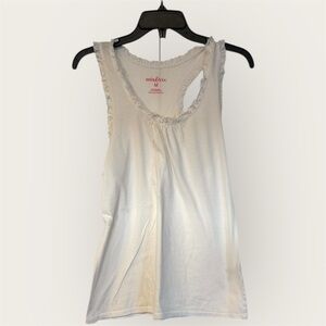 Mix & Co. White Ruffle Tank Top